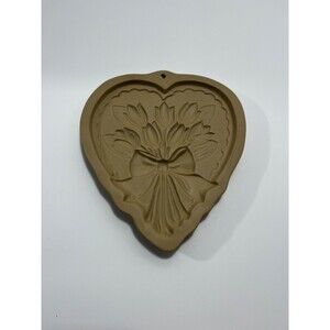 Hill Design Vintage Brown Bag Cookie Art Mold TULIP BOUQUET in HEART - 1989